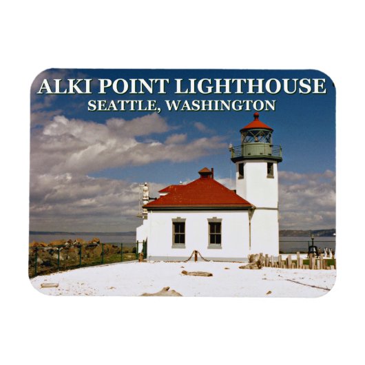 Alki Point Lighthouse, Seattle Washington Magneet (Horizontaal)