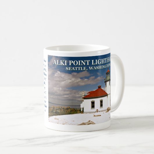 Alki Point Lighthouse, Seattle Washington Mok (Voorkant rechts)