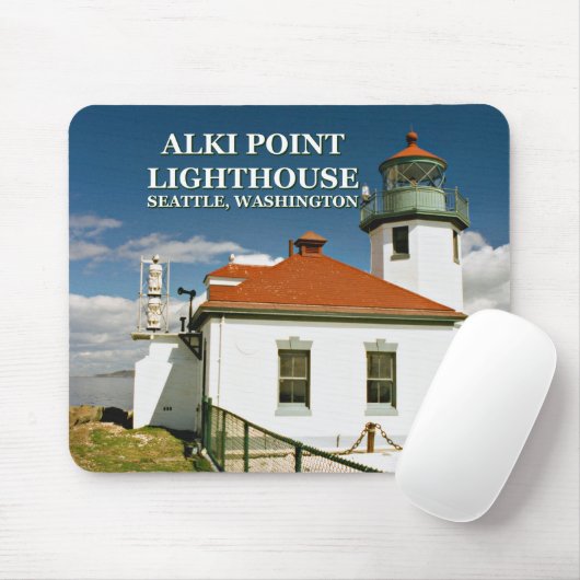 Alki Point Lighthouse, Seattle Washington Mousepad Muismat (Met muis)