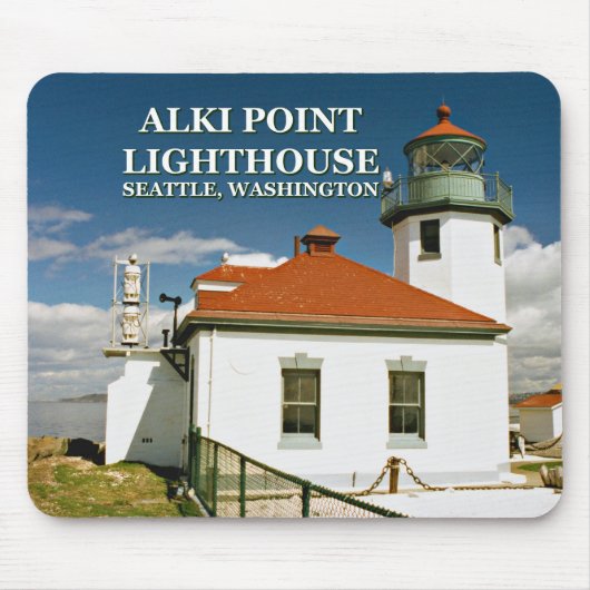 Alki Point Lighthouse, Seattle Washington Mousepad Muismat (Voorkant)