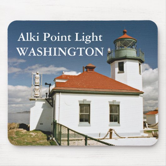 Alki Point Lighthouse, Seattle Washington Mousepad Muismat (Voorkant)