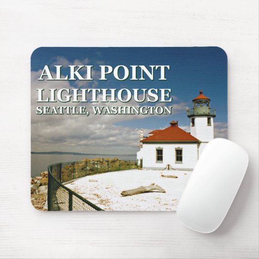 Alki Point Lighthouse, Seattle Washington Mousepad Muismat (Met muis)
