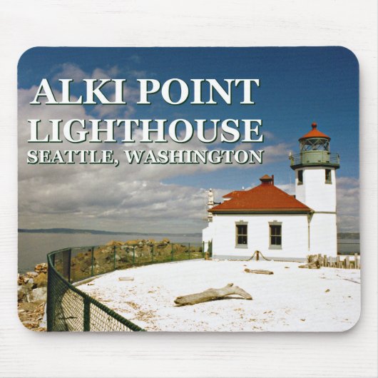 Alki Point Lighthouse, Seattle Washington Mousepad Muismat (Voorkant)