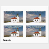Alki Point Lighthouse, Seattle Washington Rechthoekige Sticker (Vel)