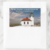 Alki Point Lighthouse, Seattle Washington Rechthoekige Sticker (Tas)