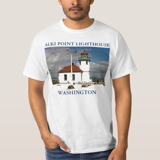 Alki Point Lighthouse, Seattle Washington Shirt (Voorkant)