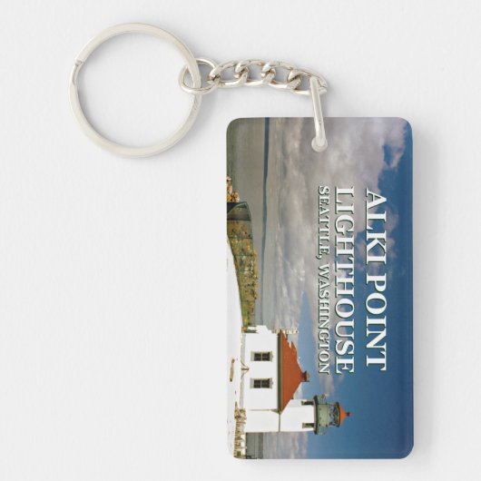 Alki Point Lighthouse, Seattle Washington Sleutelhanger (Voorkant)
