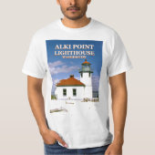 Alki Point Lighthouse, Seattle Washington T-Shirt (Voorkant)