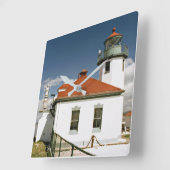 Alki Point Lighthouse, Seattle Washington Vierkante Klok (Hoek)