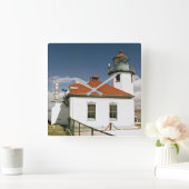 Alki Point Lighthouse, Seattle Washington Vierkante Klok (Huis)