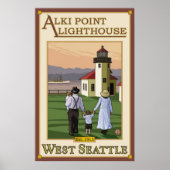 Alki Point Lighthouse - West Seattle, WA-Poster Poster (Voorkant)