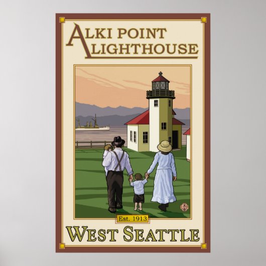 Alki Point Lighthouse - West Seattle, WA-Poster Poster (Voorkant)