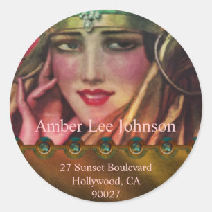 Alkmaar Kashmir in goud & roze Ronde Sticker