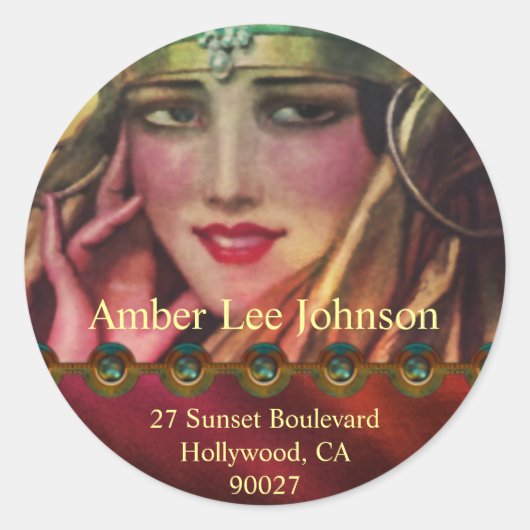 Alkmaar Kashmir in Red & Gold Ronde Sticker (Voorkant)