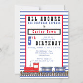 All Aboard 5th Birthday Express Choo Choo Train Magnetische Uitnodiging (Voorkant)