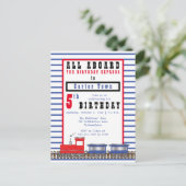 All Aboard 5th Birthday Express Choo Choo Train Uitnodiging Briefkaart (Staand voorkant)