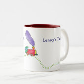 All Aboard Choo Choo Train Tweekleurige Koffiemok (Voorkant rechts)