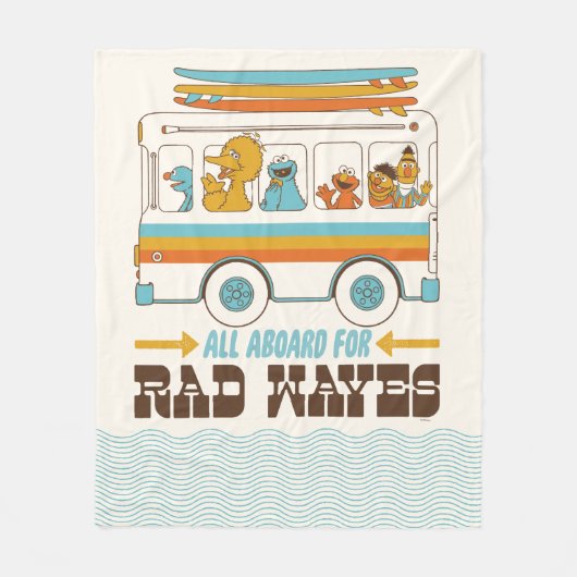 All Aboard for Rad Waves Fleece Deken (Voorkant)