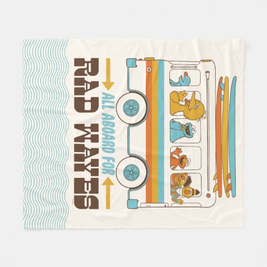 All Aboard for Rad Waves Fleece Deken (Voorkant (Horizontaal))