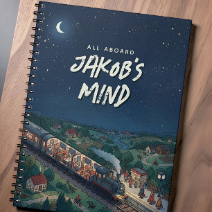 All Aboard Nacht Trein Gepersonaliseerde Gedachte  Notitieboek