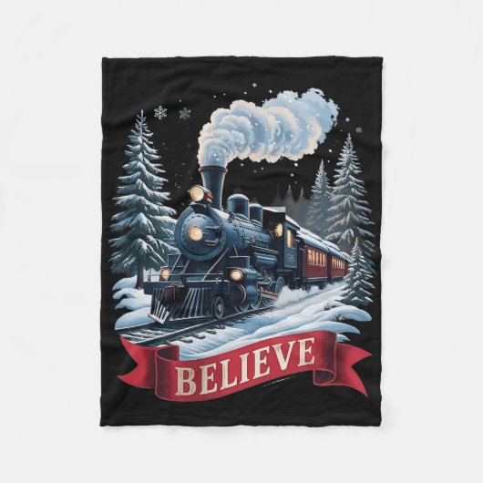 All Aboard Polar Express Christmas North Pole Xmas Fleece Deken (Voorkant)
