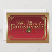 All Aboard Rode & Gouden Kersttreinfeest Kaart (Voorkant)