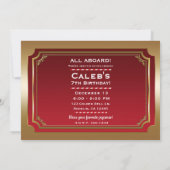 All Aboard Rode & Gouden Kersttreinfeest Kaart (Achterkant)