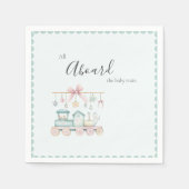 All Aboard the Baby Train Baby Shower Servet (Voorkant)