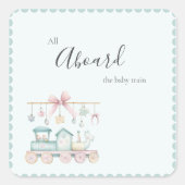 All Aboard the Baby Train Baby Shower Sticker (Voorkant)