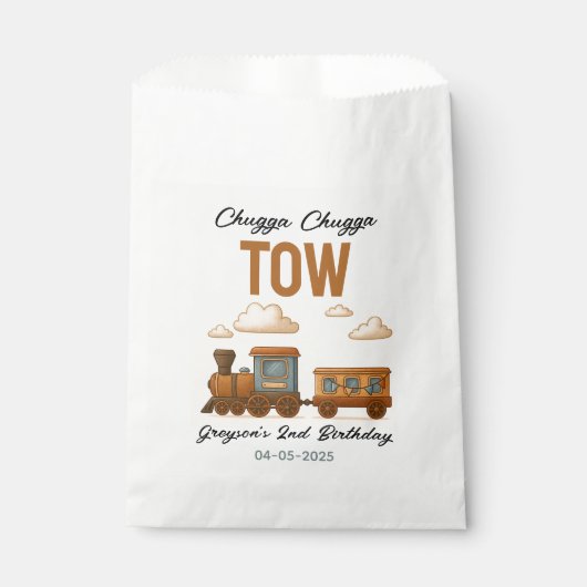 All Aboard Train 2e verjaardagsfeest Bedankzakje (Voorkant)