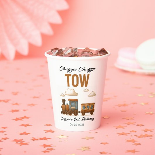 All Aboard  Train 2e verjaardagsfeest Papieren Bekers (Insitu)