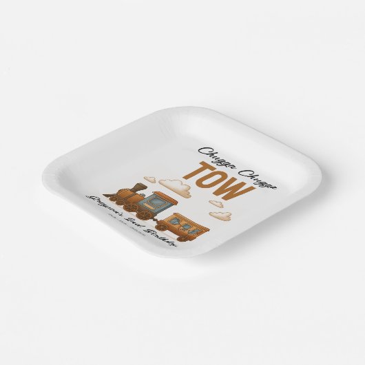 All Aboard Train 2e verjaardagsfeest Papieren Bordje (Gebogen)