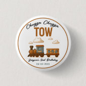 All Aboard  Train 2e verjaardagsfeest Ronde Button 3,2 Cm (Voorkant)