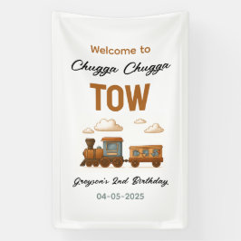 All Aboard  Train 2e verjaardagsfeest Spandoek