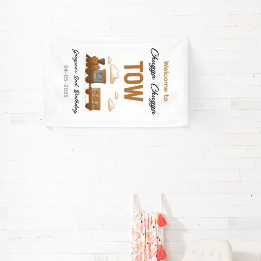 All Aboard  Train 2e verjaardagsfeest Spandoek (Insitu)