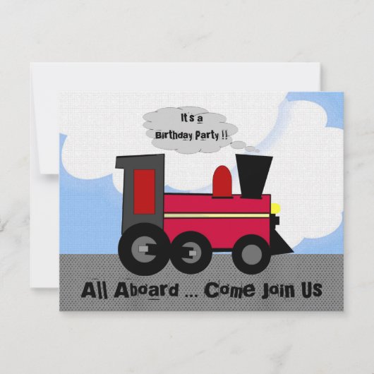 All Aboard Train Party Kaart (Voorkant)
