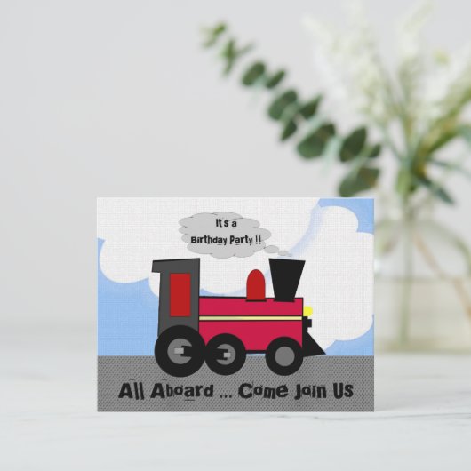 All Aboard Train Party Kaart (Staand voorkant)