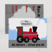 All Aboard Train Party Kaart (Voorkant / Achterkant)