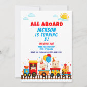 All Aboard Train Party, Schattigee treinuitnodigin Kaart (Voorkant)