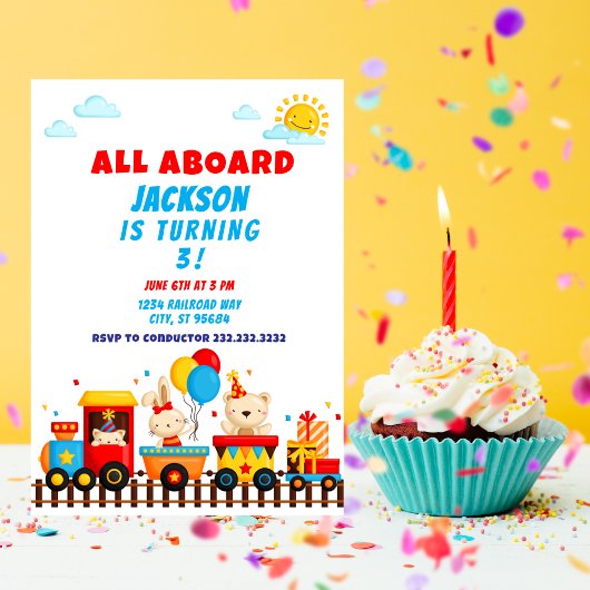 All Aboard Trein Feestje, Cute trein uitnodiging