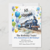 All Aboard Trein Verjaardagsfeestje  Kaart (Voorkant)