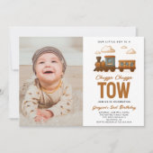 All Aboard Vintage Train 2nd Birthday party Kaart (Voorkant)