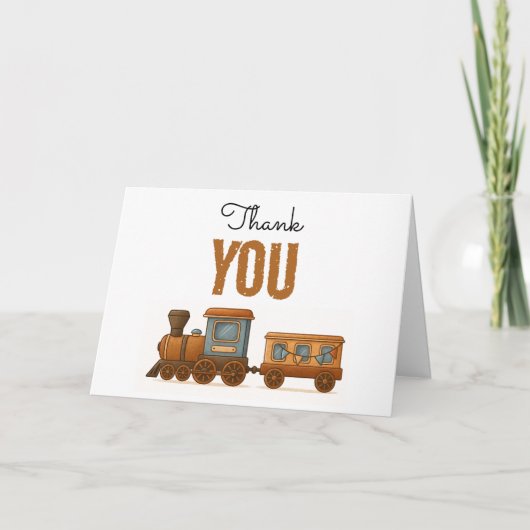 All Aboard Vintage Trein 2e Verjaardag Bedankkaart (Voorkant)