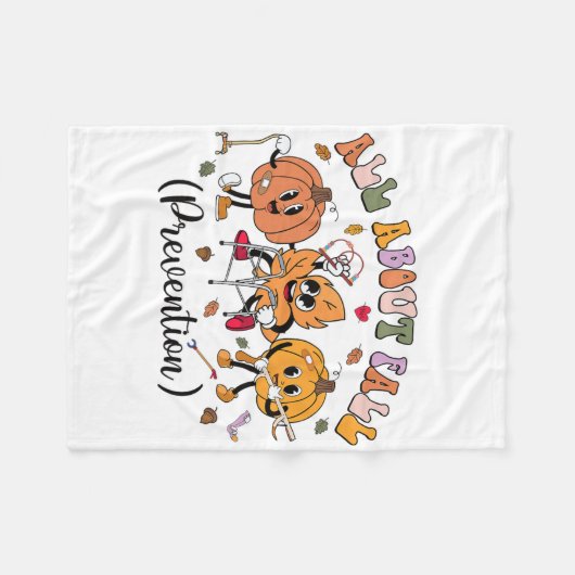 All About Fall Prevention Thanksgiving Fall Nurse  Fleece Deken (Voorkant (Horizontaal))