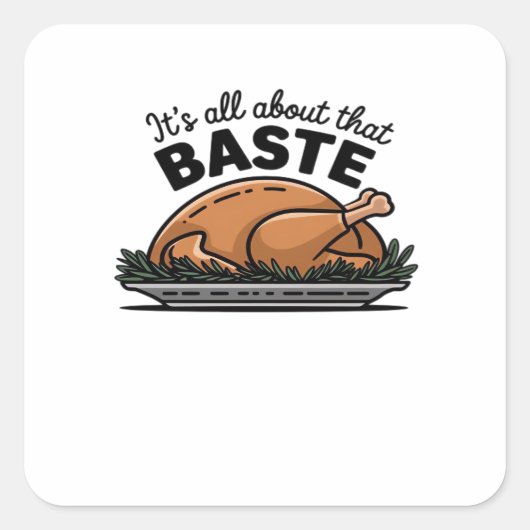 All About That Baste Christmas Classic Retro Look Vierkante Sticker (Voorkant)