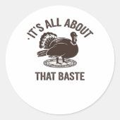 All About That Baste Christmas Trendy Modern Style Ronde Sticker (Voorkant)