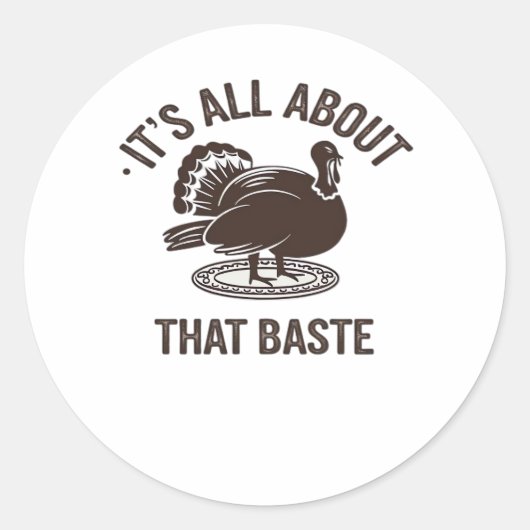 All About That Baste Christmas Trendy Modern Style Ronde Sticker (Voorkant)