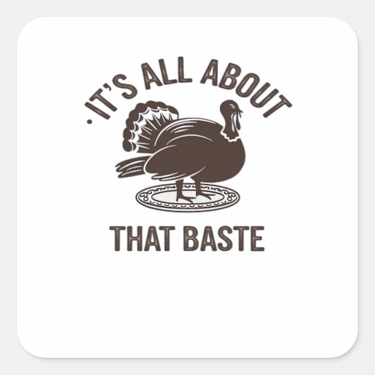 All About That Baste Christmas Trendy Modern Style Vierkante Sticker (Voorkant)