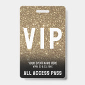 All Access Black Gold Glitter VIP-pas Badge (Achterkant)