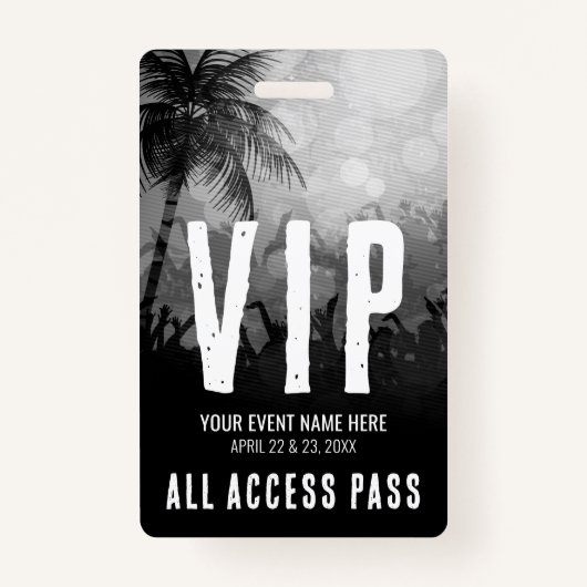 All Access Black White Event VIP Badge (Achterkant)